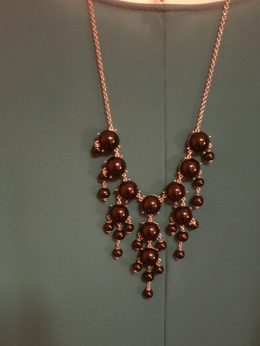 Black Bib Style Bubble Necklace